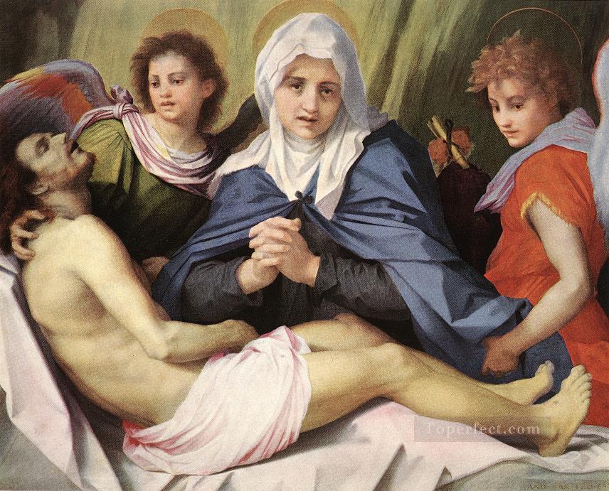 Lamentación de Cristo manierismo renacentista Andrea del Sarto Pintura al óleo